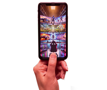 Phone displaying games